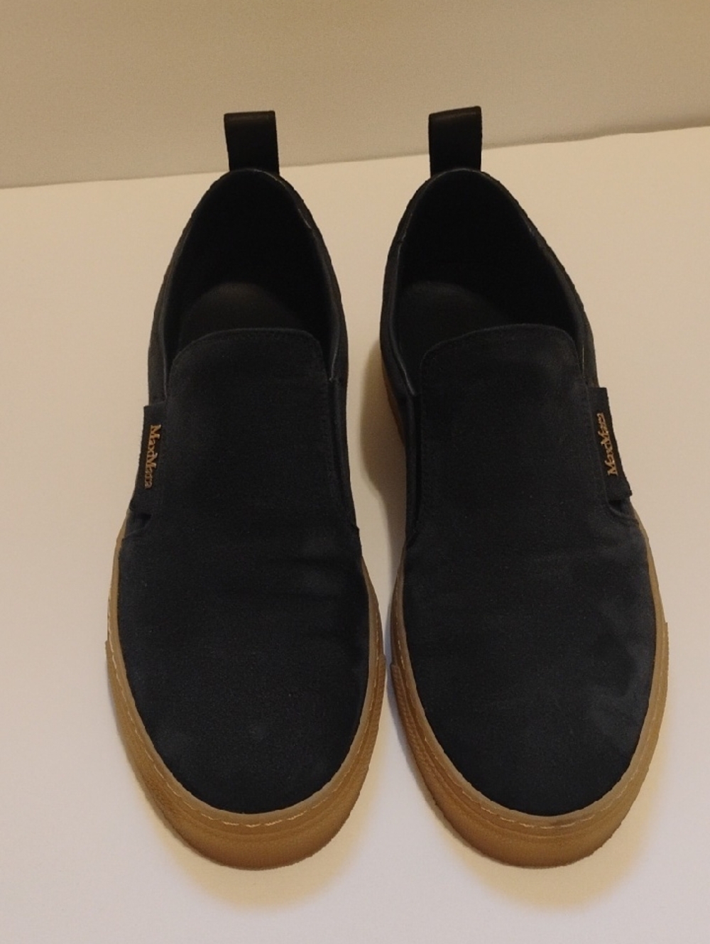 MaxMara Navy Slip-On Women’s Sneakers with Gum Sole Size 40